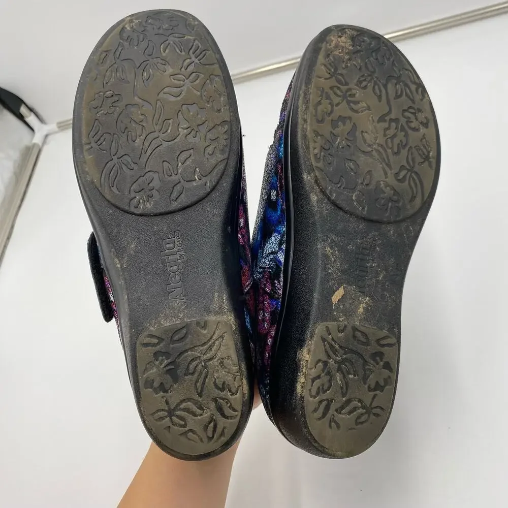 Alegria Multicolor Leather Upper Lauryn Feather Weight Comfort Shoes Size 39